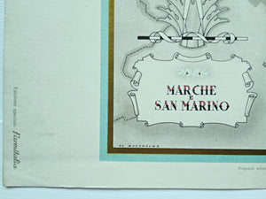 1950 Marche e San Marino, Italy Pictorial Map De Agostini