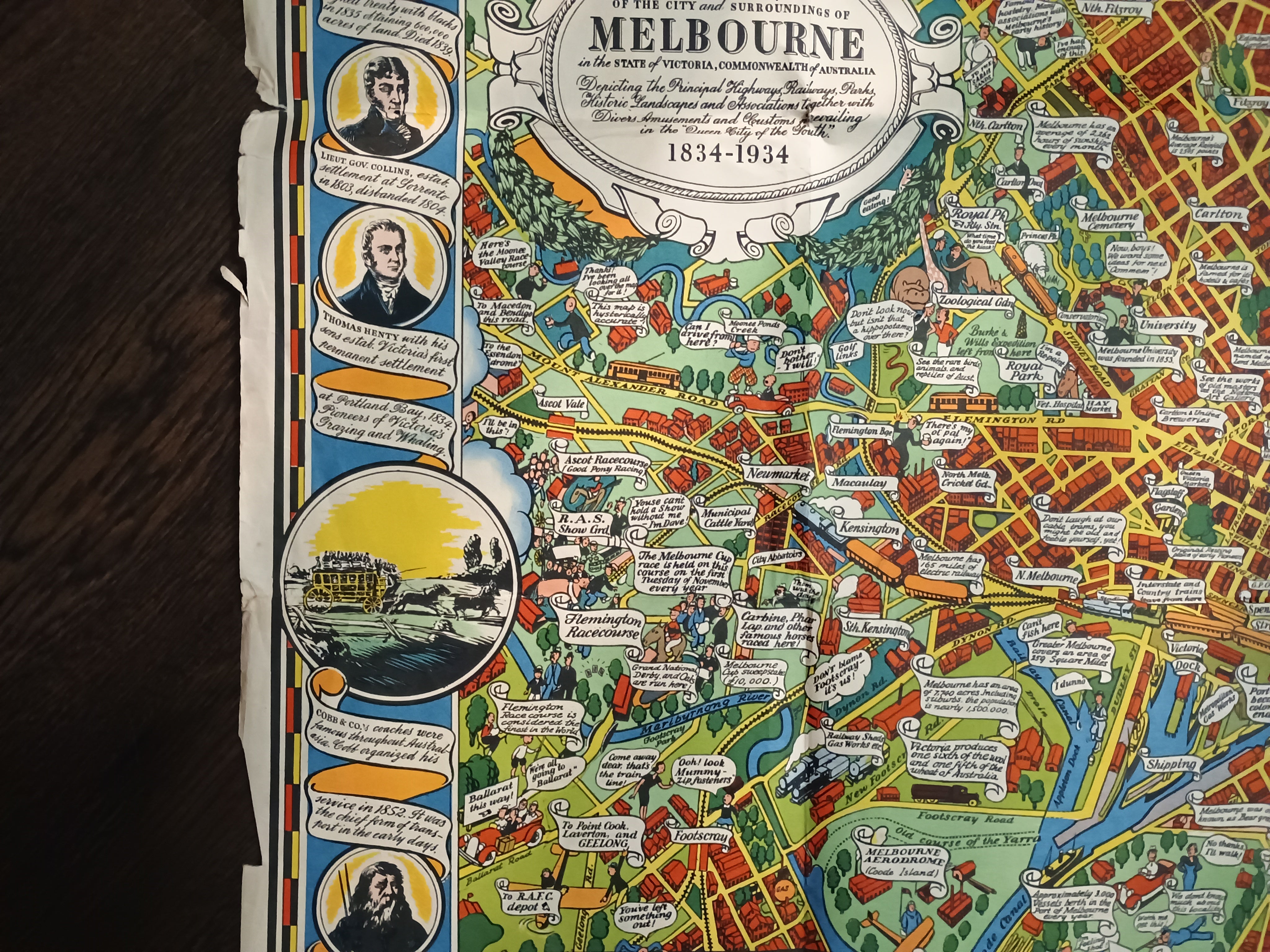 Dale, O. J. 1934, Pictorial map of the city and surroundings of Melbourne