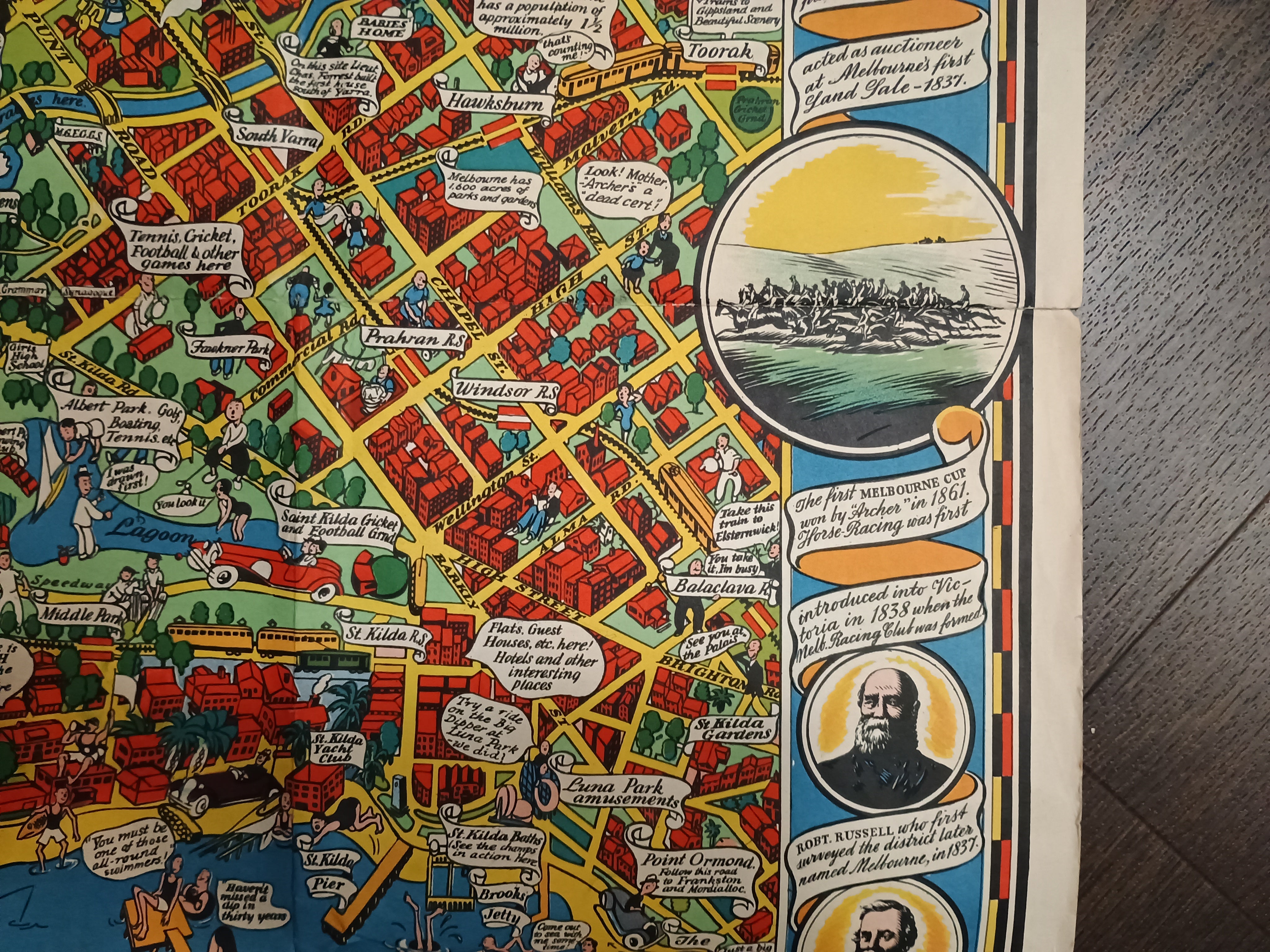 Dale, O. J. 1934, Pictorial map of the city and surroundings of Melbourne