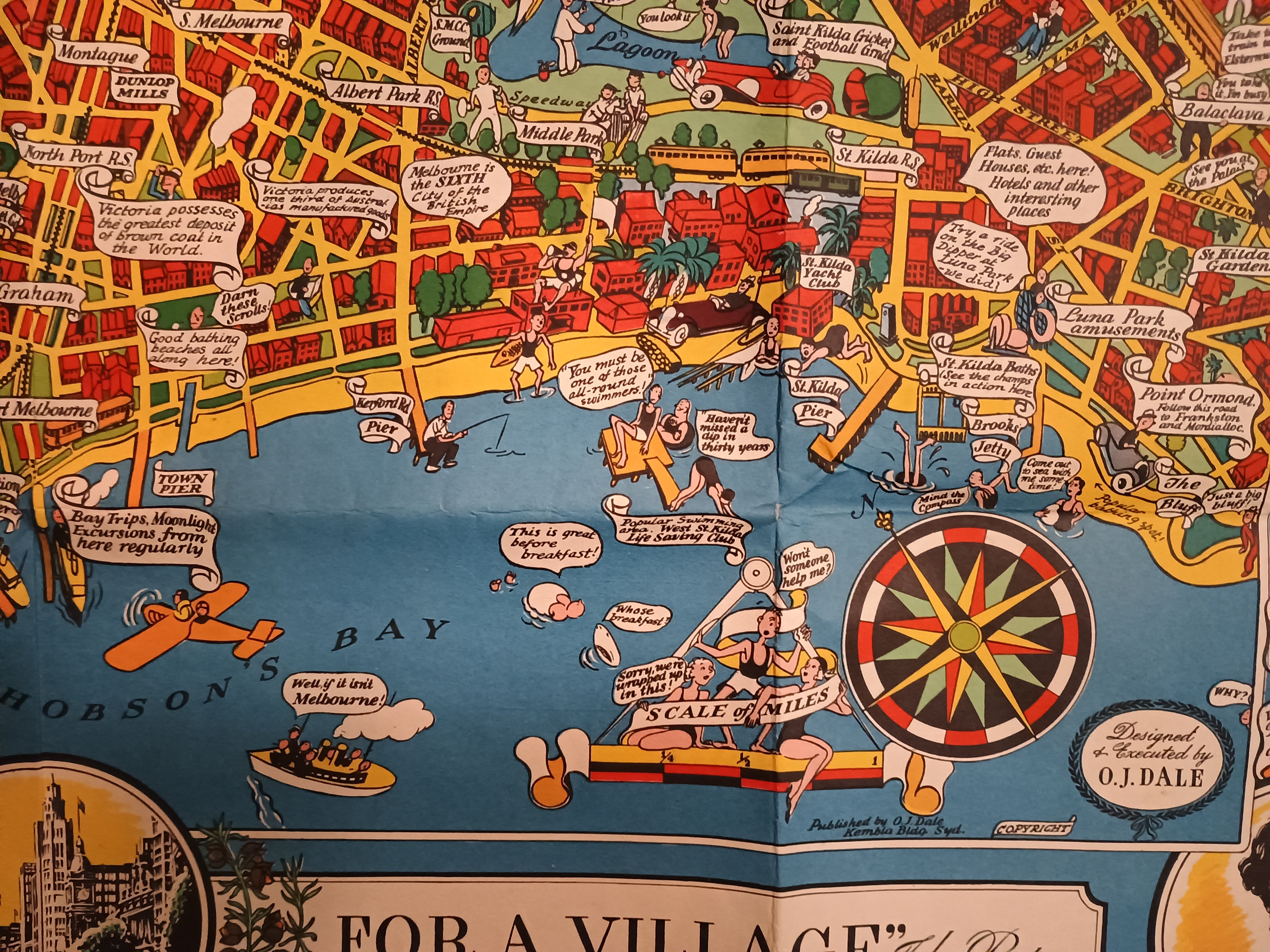 Dale, O. J. 1934, Pictorial map of the city and surroundings of Melbourne