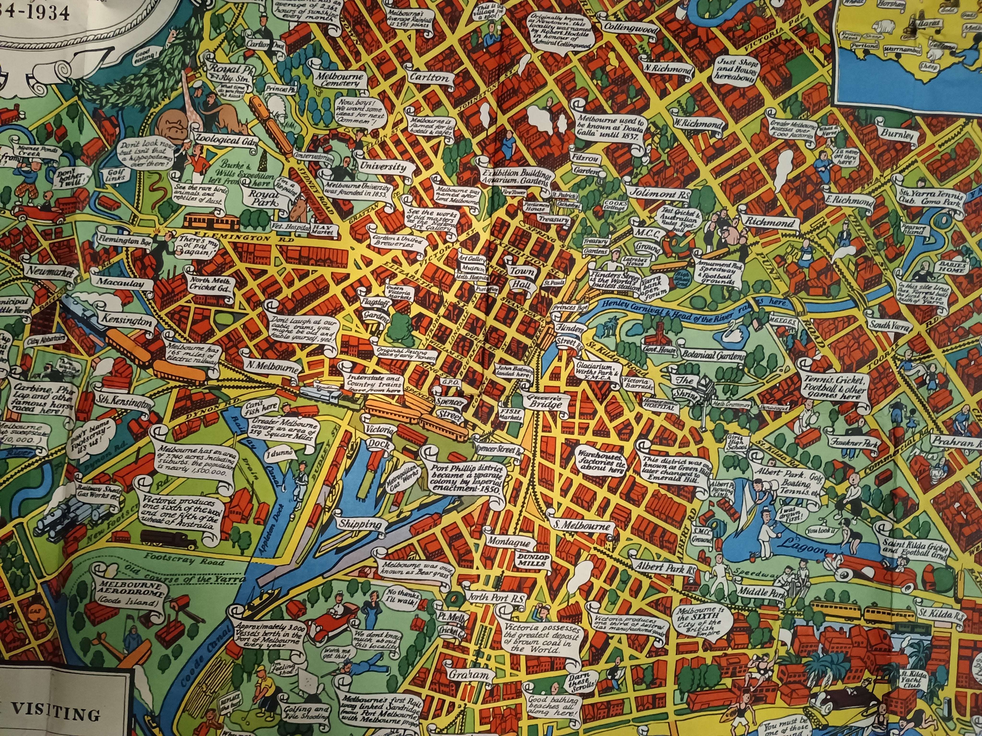 Dale, O. J. 1934, Pictorial map of the city and surroundings of Melbourne