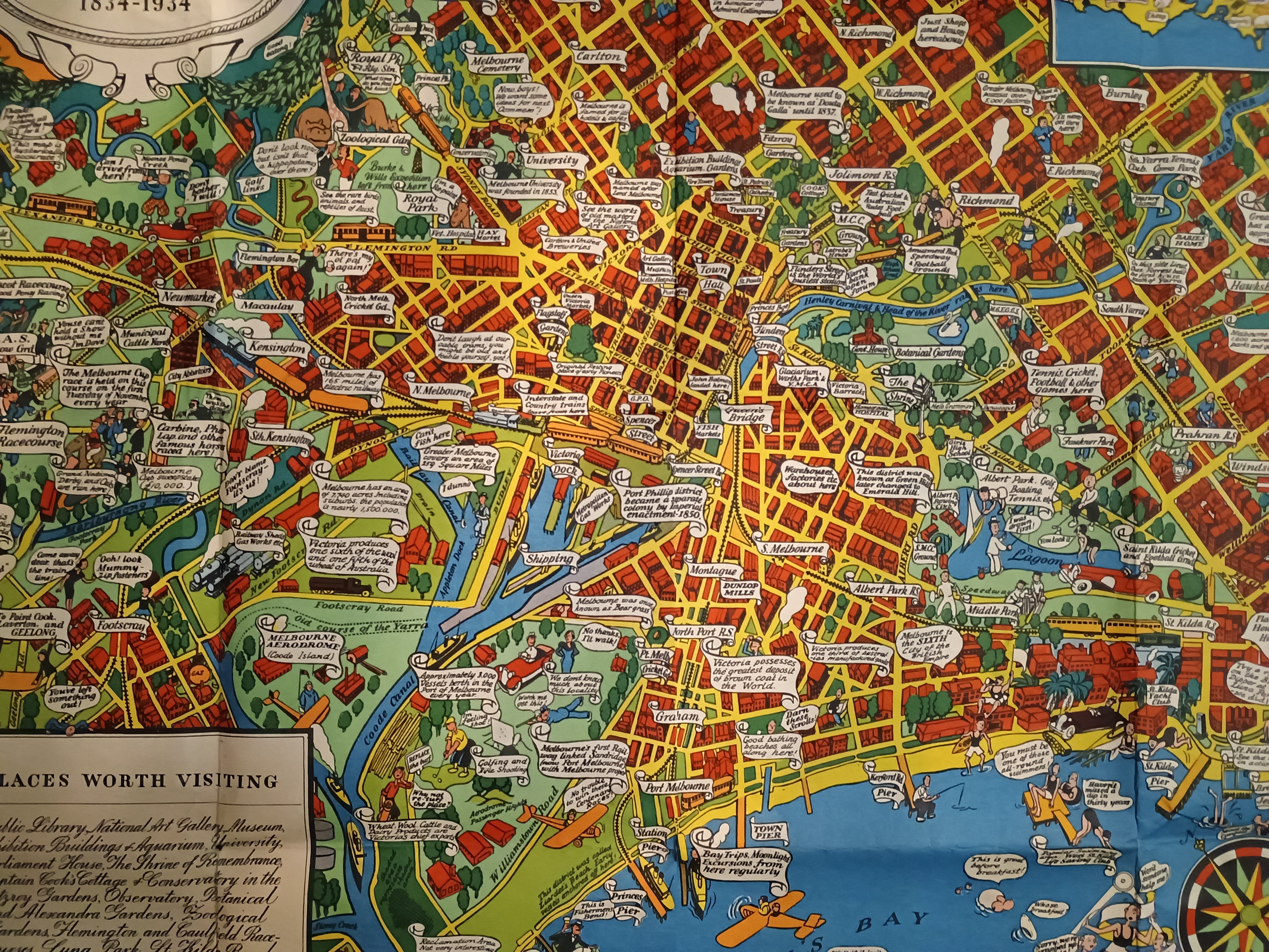 Dale, O. J. 1934, Pictorial map of the city and surroundings of Melbourne