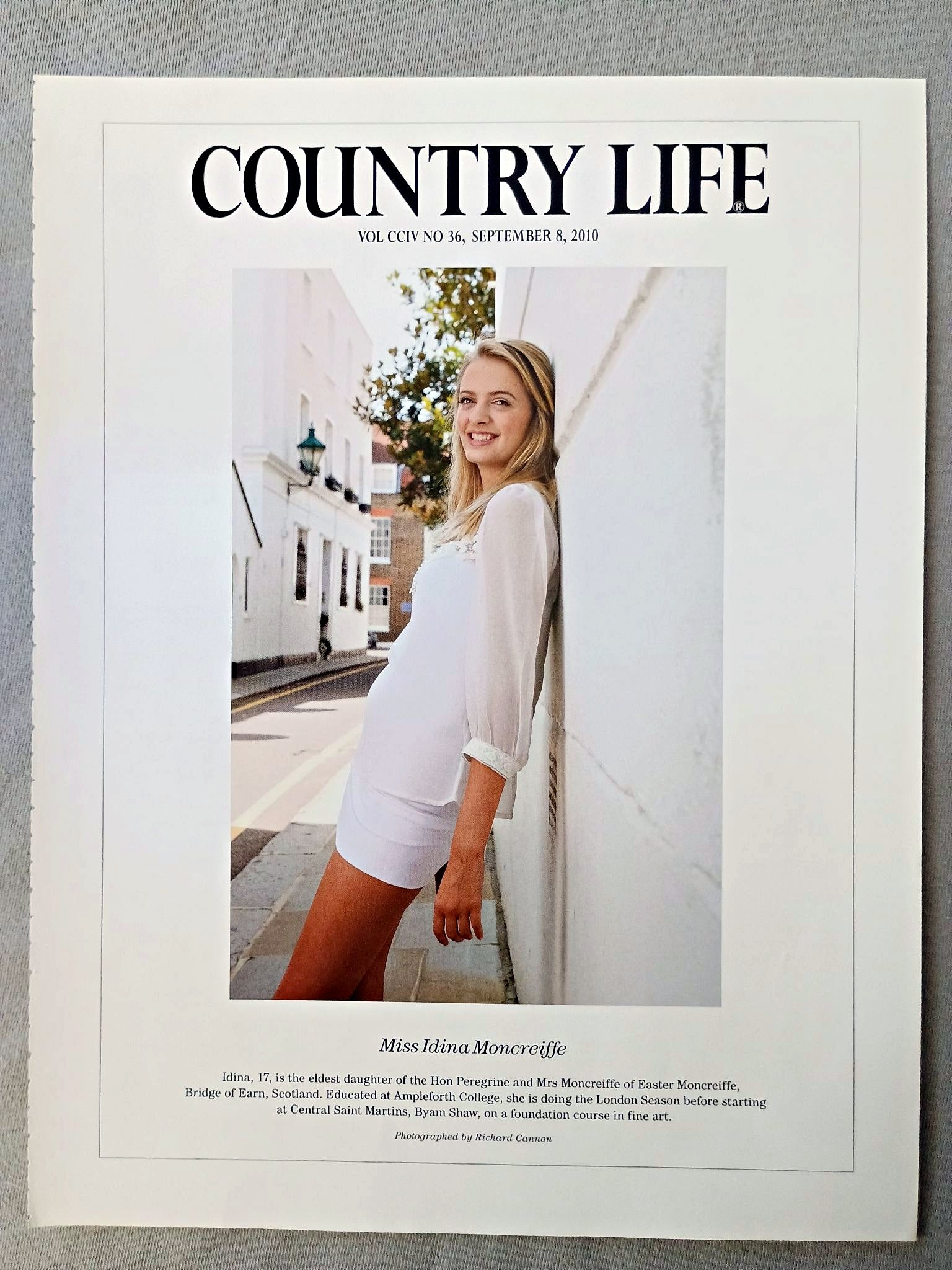 Miss Idina Moncreiffe - Idina, 17, is the eldest daughter of the Hon Peregrine and Mrs Moncreiffe of Easter Moncreiffe, Bridge of Earn, Scotland. Educated at Ampleforth College, she is doing the London Season before starting at Central Saint Martins, Byam Shaw, on a foundation course in fine art..
