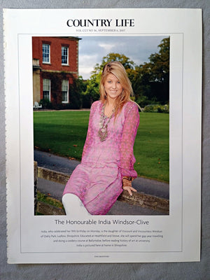 The Honourable India Windsor-Clive - India, who celebrated her 19th birthday on Monday, is the daughter of Viscount and Viscountess Windsor, of Oakly Park, Ludlow, Shropshire. Educated at Heathfield and Stowe, she will spend her gap year travelling and doing a cookery course at Ballymaloe, before reading history of art at university. India is pictured here at home in Shropshire.
