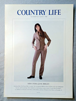 India Jane Birley, Mrs Francis Pike Country Life Magazine Portrait July 2 1998. CXCII No. 27

India Jane Birley (Mrs Francis Pike) is a painter. She accompanied HRH the Prince of Wales on his visit to Bangladesh last year, and her paintings will be exhibited at a fund-raising evening to launch 'Travels With The Prince', an exhibition in celebration of the Prince's 50th birthday, opening at Hampton Court Palace on November 14