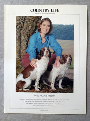 Miss Jessica Maufe, daughter of Mr and Mrs David Maufe of Market House, Burnham Market, Norfolk, is to be married to Mr Nicholas Forde, eldest son of the late Mr and Mrs Noel Forde. Seen here with springer spaniels, Sutu and Swazi, Jessica works at Christie's and is PA to the Co-Chairman, Charles Cator.