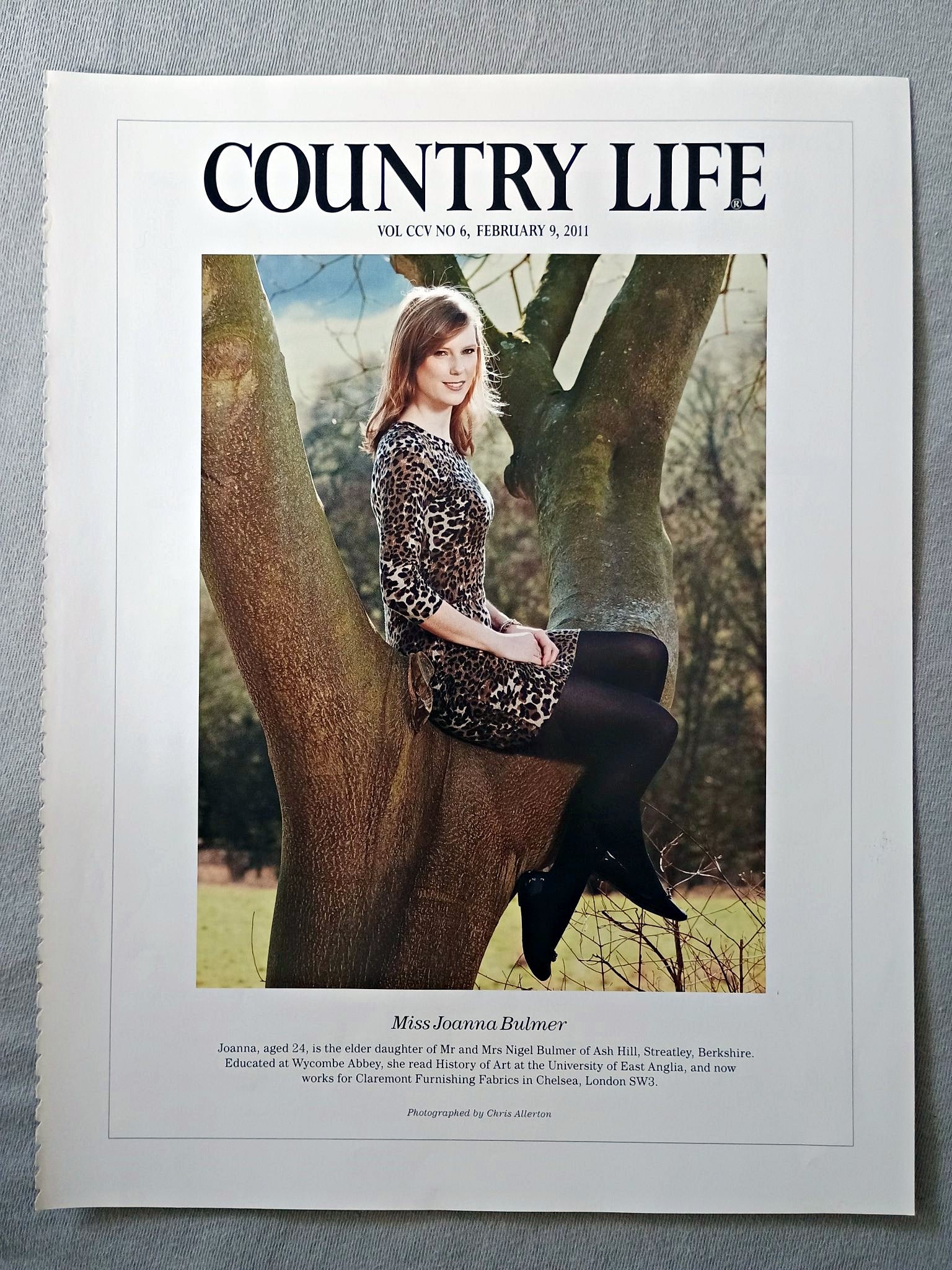 Miss Joanna Bulmer - Joanna, aged 24, is the elder daughter of Mr and Mrs Nigel Bulmer of Ash Hill, Streatley, Berkshire. Educated at Wycombe Abbey, she read History of Art at the University of East Anglia, and now works for Claremont Furnishing Fabrics in Chelsea, London SW3.