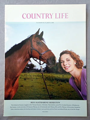 Miss Katharine Houston, daughter of Dr Thomas Houston, of Earlsdon, Warwickshire, and of Mrs Caroline Houston, of Eastbourne, East Sussex, is to be married to Mr Dominic Mahony, son of Commander John Mahony, RN, and Mrs Mahony, of Alverstoke, Hampshire. Katie, a business analyst with the financial brokers Instinet, is pictured here with her Dutch warmblood Rocky, star of the film Shergar