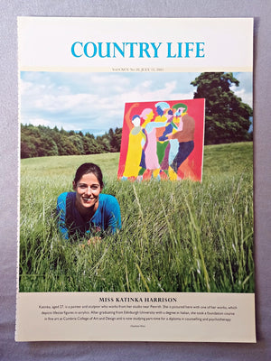 Miss Katinka Harrison - Katinka, aged 27, is a painter and sculptor who works from her studio near Penrith. She is pictured here with one of her works, which depicts lifesize figures in acrylics. After graduating from Edinburgh University with a degree in Italian, she took a foundation course in fine art at Cumbria College of Art and Design and is now studying part-time for a diploma in counselling and psychotherapy