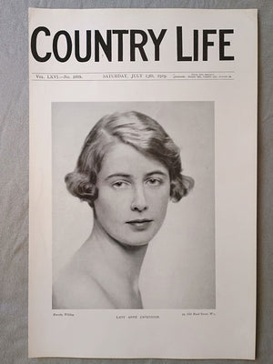 Lady Anne Cavendish Country Life Magazine Portrait, Frontispiece, July 13 1929. LXVI No. 1695

The featured frontispiece this week is a portrait of Lady Anne Cavendish, whose engagement to Mr. Henry Hunloke, only son of Major Sir Philip and Lady Hunloke