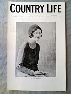 Lady Anne Wellesley Country Life Magazine Portrait, Frontispiece, May 17 1930. LXVII No. 1739

The frontispiece shows Lady Anne Wellesley 1910–1998) later Lady Anne Rhys, the only daughter of Arthur Wellesley, 5th Duke of Wellington (who held the title Marquess of Douro at the time of this publication) and his wife, Lilian Maud Glen Coats, the Marchioness of Douro. 