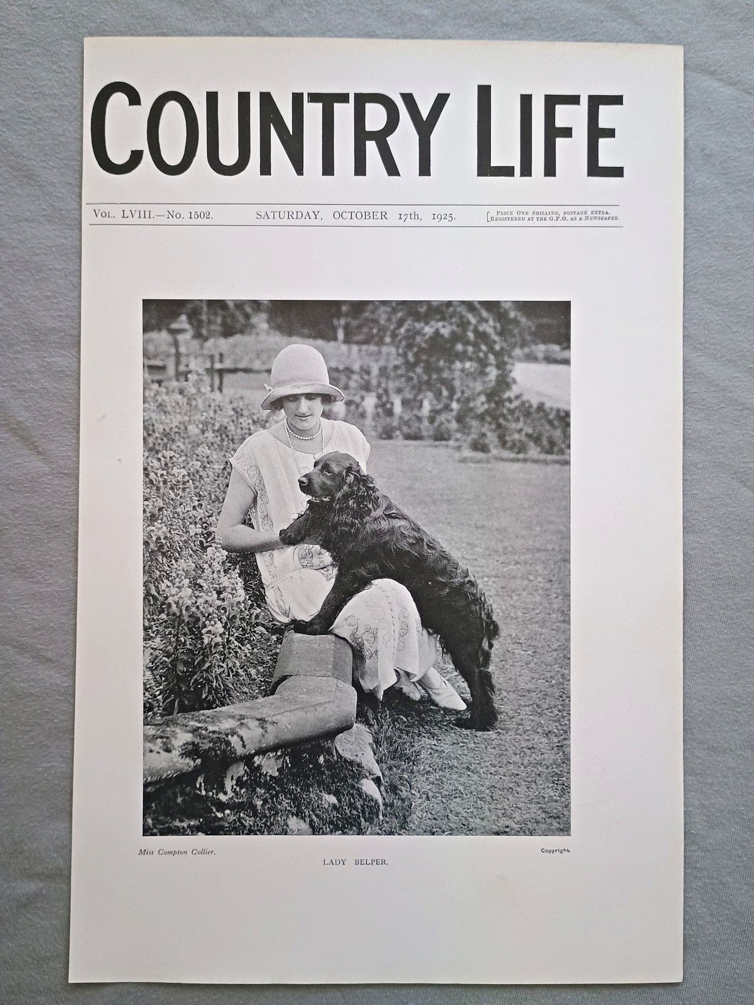 Lady Belper nee Angela Mariota Tollemache Country Life Magazine Portrait, Frontispiece, October 17 1925. LVIII No. 1502

The featured frontispiece this week is from a new portrait of Lady Belper