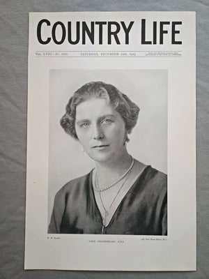 Lady Chamberlain nee Ivy Muriel Dundas Country Life Magazine Portrait, Frontispiece, December 12 1925. LVIII No. 1510

The featured frontispiece this week is a portrait of Lady Chamberlain