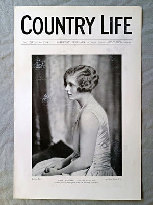 Lady Margaret Douglas-Hamilton Country Life Magazine Portrait, Frontispiece, February 1 1930. LXVII No. 1724

The frontispiece this week is a portrait of Lady Margaret Douglas-Hamilton, younger daughter of the Duke and Duchess of Hamilton, whose marriage to Mr. James Drummond Hay, eldest son of the late Colonel Drummond Hay and Mrs. Drummond Hay, takes place to-day in Salisbury Cathedral.
