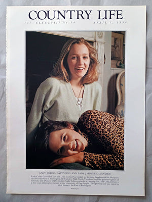 Lady Celina Cavendish and Lady Jasmine Cavendish Country Life Magazine Portrait April 7, 1994. CLXXXVIII No. 14

Lady Celina Cavendish (top) and Lady Jasmine Cavendish are the only daughters of the Marquess and Marchioness of Hartington, of Beamsley Hall, North Yorkshire, and the granddaughters of the Duke and Duchess of Devonshire. Lady Celina works for a catering firm, and Lady Jasmine is a first-year philosophy student at the University of East Anglia. This photograph was taken by their brother, the Earl