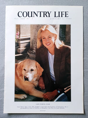 Lady Portia Agar Country Life Magazine Portrait January 4, 1996. CXC No. 1

Lady Portia Agar is the elder daughter of the Earl and Countess of Normanton. She is photographed at home at Somerley, in Hampshire, with Matt, the family labrador