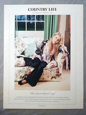 Miss Laura Gerard Leigh - Laura, aged 20, is the youngest daughter of Mr and Mrs John Gerard Leigh, of Mill House, Kellaways, Wiltshire. Educated at St Mary's Calne, she spent her gap year working for Acacia Trails in Africa, and travelling to the Far East. She is now in her first year at Bristol, reading social policy and politics.