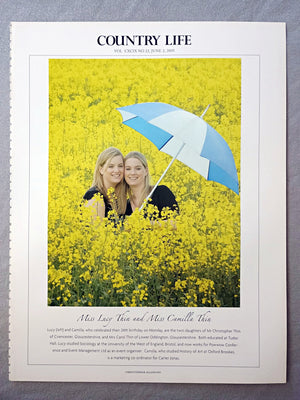 Miss Lucy Thin and Miss Camilla Thin - Lucy (left) and Camilla, who celebrated their 24th birthday on Monday, are the twin daughters of Mr Christopher Thin of Cirencester, Gloucestershire, and Mrs Carol Thin of Lower Oddington, Gloucestershire. Both educated at Tudor Hall, Lucy studied Sociology at the University of the West of England, Bristol, and now works for Powwow Confer-ence and Event Management Ltd as an event organiser. Camilla, who studied History of Art at Oxford Brookes.