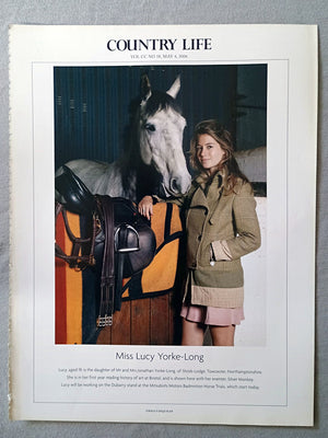 Miss Lucy Yorke-Long - Lucy, aged 19, is the daughter of Mr and Mrs Jonathan Yorke-Long, of Shrob Lodge, Towcester, Northamptonshire. She is in her first year reading history of art at Bristol, and is shown here with her eventer. Silver Monkey. Lucy will be working on the Dubarry stand at the Mitsubishi Motors Badminton Horse Trials, which start today.