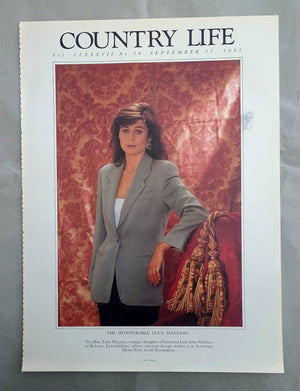 Lucy Manners Country Life Magazine Portrait September 23, 1993. CLXXXVII No. 38.

The Hon. Lucy Manners, younger daughter of Lord and Lady John Manners of Belvoir, Lincolnshire, whose interior design studio is in Stanhope Mews West, South Kensington.