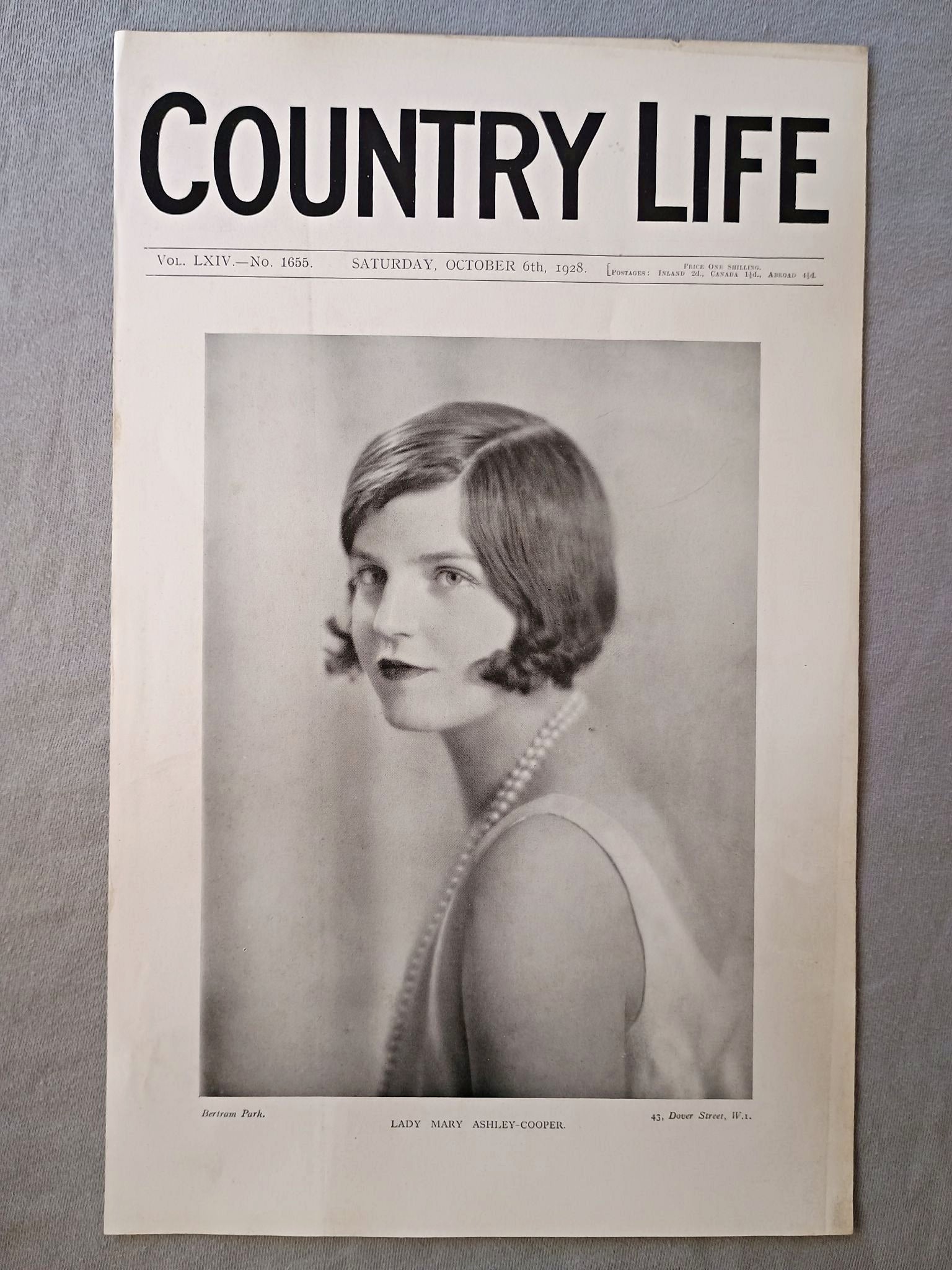 Lady Mary Sibell Ashley-Cooper Country Life Magazine Portrait, Frontispiece, October 6 1928. LXIV No. 1655

The featured frontispiece this week is a portrait of Lady Mary Ashley-Cooper, eldest daughter of the Earl and Countess of Shaftesbury