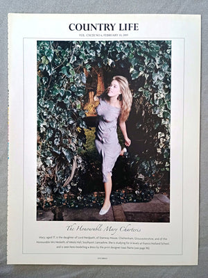 The Honourable Mary Charteris - Mary, aged 17, is the daughter of Lord Neidpath, of Stanway House, Cheltenham, Gloucestershire, and of the Honourable Mrs Hesketh, of Meols Hall, Southport, Lancashire. She is studying for A levels at Francis Holland School, and is seen here modelling a dress by the print designer Isaac Raine.