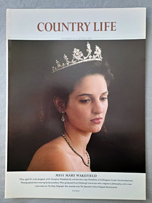 Miss Mary Wakefield - Mary, aged 25, is the daughter of Sir Humphry Wakefield, Bt, and the Hon Lady Wakefield, of Chillingham Castle, Northumberland. Photographed here wearing family jewellery, Mary graduated from Edinburgh University with a degree in philosophy, and is now a journalist on The Daily Telegraph. She recently won The Spectator's Shiva Naipaul literary prize..
