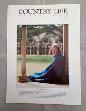 Melissa Hope Country Life Magazine Portrait July 22, 1993. CLXXXVII No. 29.

Miss Melissa Hope, aged 13, is a pupil at Salisbury Cathedral School, the first cathedral in the UK to have a girls' choir (in addition to the boys' choir). Founded in 1991, the choir, with 18 members, plays a full part in cathedral services. It broadcast on Radio 3 this year, was invited to take part in the St Albans international organ festival and in December will be performing at the Barbican. In addition to her singing abiliti