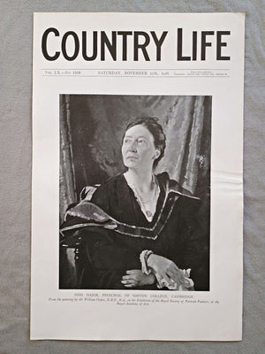 Miss Edith Major Country Life Magazine Portrait, Frontispiece, November 27 1926. LX No. 1558

The featured frontispiece this week consists of portraits of Miss Major, Principal of Girton College, Cambridge