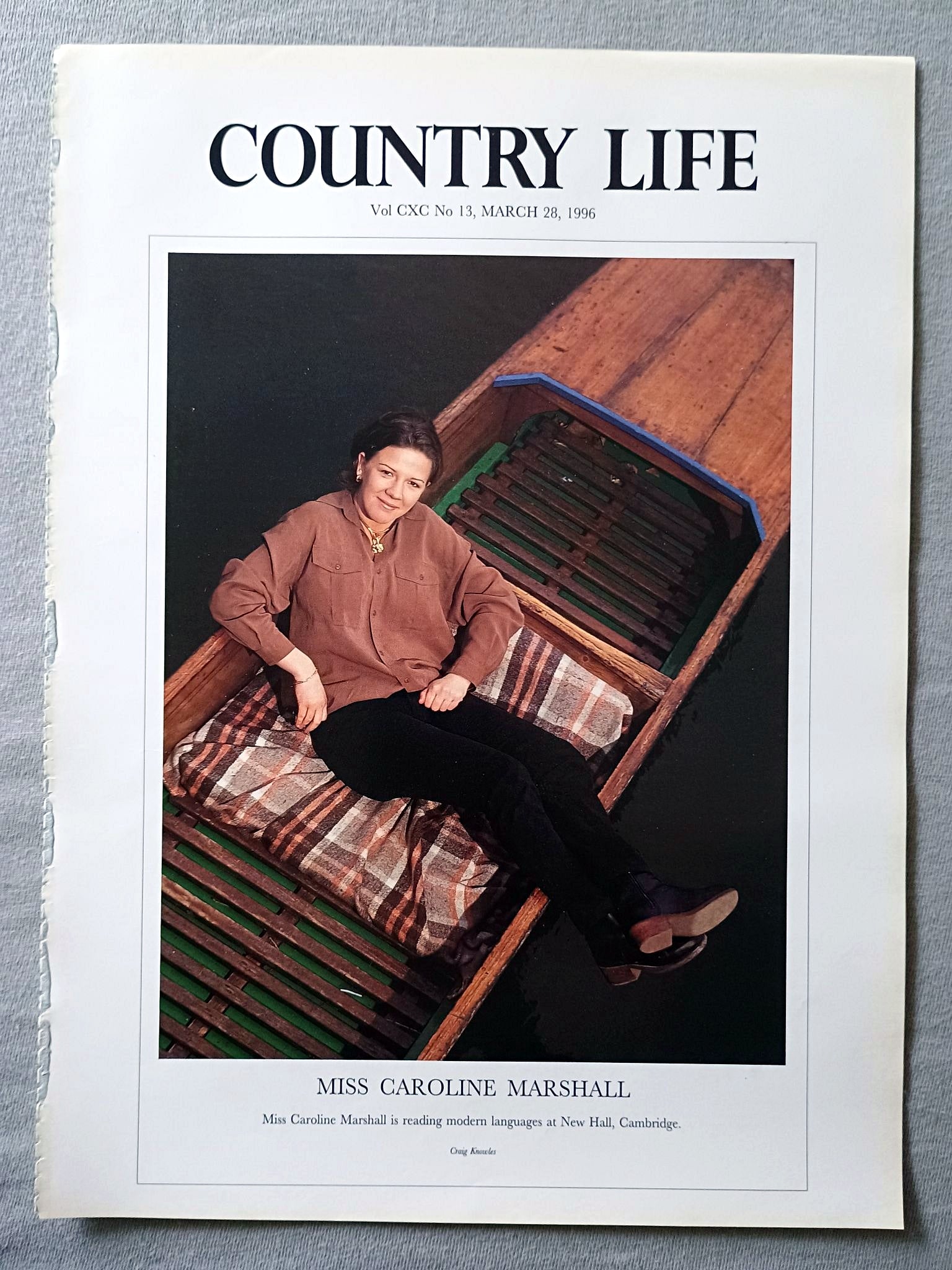 Miss Caroline Marshall Country Life Magazine Portrait March 28, 1996. CXC No. 13

Miss Caroline Marshall is reading modern languages at New Hall, Cambridge