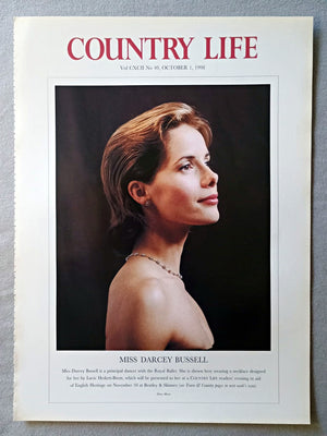 Miss Darcey Bussell Country Life Magazine Portrait October 1 1998. CXCII No. 40

Miss Darcey Bussell is a principal dancer with the Royal Ballet. She is shown here wearing a necklace designed for her by Lucie Heskett-Brem, which will be presented to her at a COUNTRY LIFE readers' evening in aid of English Heritage on November 10 at Bentley &amp; Skinner (see Town &amp; Country pages in next week's issue).