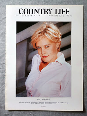 Miss Emily Stead Country Life Magazine Portrait November 2, 1995. CLXXXIX No. 44

Miss Emily Stead, one of this season's debutantes, is the eldest daughter of Mr and Mrs George Stead, of Bainton Manor, Bicester, Oxfordshire