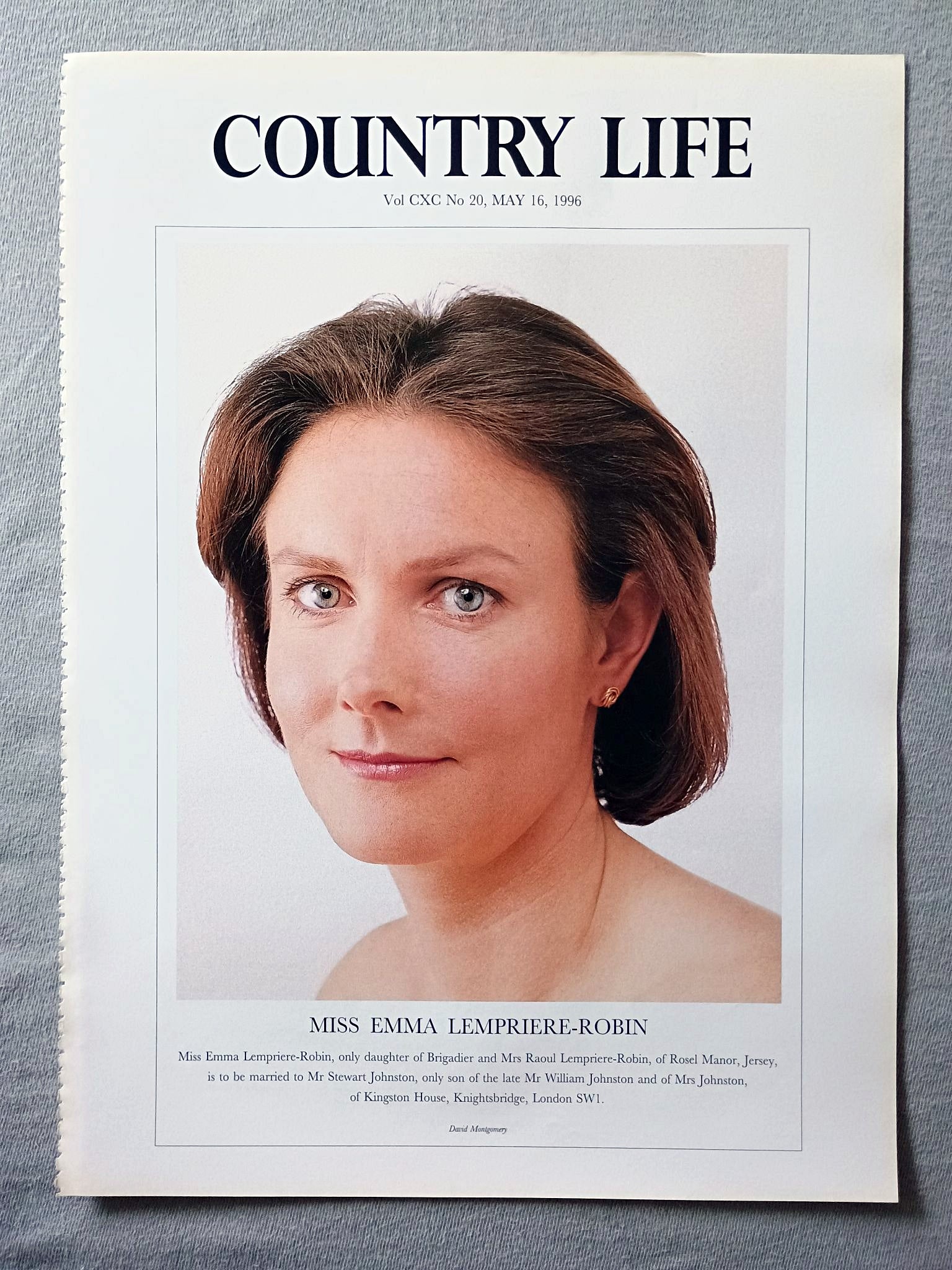 Miss Emma Lempriere-Robin Country Life Magazine Portrait

I have 2 copies of this page in stock.