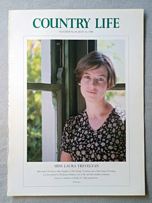 Miss Laura Trevelyan Country Life Magazine Portrait July 16 1998. CXCII No. 29

Miss Laura Trevelyan, elder daughter of Mr George Trevelyan and of Mrs Susan Trevelyan, is to be married to Mr James Goldston, son of Mr and Mrs Geoffrey Goldston. Laura is a reporter on Radio 4's Today programme