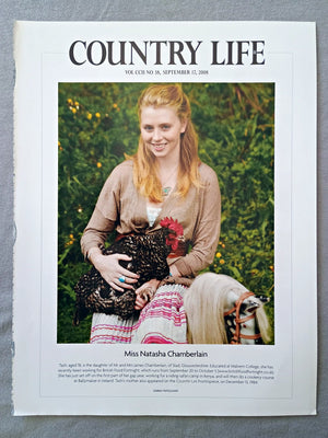 Miss Natasha Chamberlain - Tash, aged 18, is the daughter of Mr and Mrs James Chamberlain, of Slad, Gloucestershire. Educated at Malvern College, she has recently been working for British Food Fortnight, which runs from September 20 to October 5. She has just set off on the first part of her gap year, working for a riding-safari camp in Kenya, and will then do a cookery course at Ballymaloe in Ireland. Tash's mother also appeared on the COUNTRY LIFE Frontispiece, on December 13, 1984.