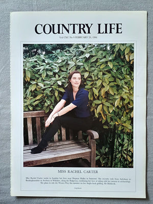 Miss Rachel Carter Country Life Magazine Portrait February 29, 1996. CXC No. 9

Miss Rachel Carter works in London but lives near Shepton Mallet in Somerset. She recently rode from Aylesbury in Buckinghamshire to Avebury in Wiltshire, along the Ridgeway, combining her love of riding with her interest in archaeology. She plans to ride the Wessex Way this summer on her Anglo-Arab gelding, Mr Bolshevik...