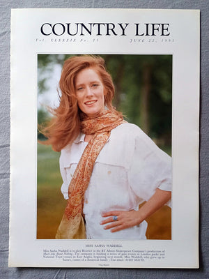 Miss Sasha Waddell Country Life Magazine Portrait June 22, 1995. CLXXXIX No. 25

Miss Sasha Waddell is to play Beatrice in the BT Albion Shakespeare Company's production of Much Ado About Nothing. The company is holding a series of gala events in London parks and National Trust venues in East Anglia, beginning next month. Miss Waddell, who grew up in Sussex, comes of a theatrical family