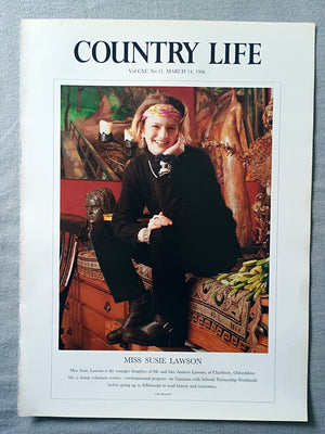 Miss Susie Lawson Country Life Magazine Portrait March 14, 1996. CXC No. 11

Miss Susie Lawson is the younger daughter of Mr and Mrs Andrew Lawson, of Charlbury, Oxfordshire. She is doing voluntary service-environmental projects in Tanzania with Schools Partnership Worldwide before going up to Edinburgh to read history and economics