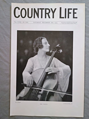 Mme. Guilhermina Suggia Country Life Magazine Portrait, Frontispiece, December 26 1925. LVIII No. 1512

The featured frontispiece is a portrait of Mme. Guilhermina Suggia