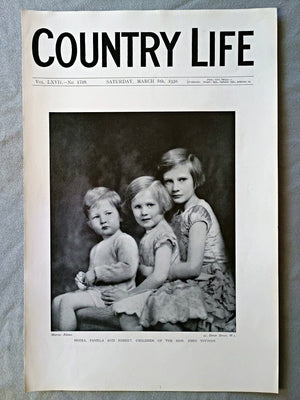 Moira, Pamela, and Robert Nivison Country Life Magazine Portrait, Frontispiece, March 8 1930. LXVII No. 1729

The children featured are, Moira Nivison, Pamela Nivison, and Robert Nivison, the children of the Hon. John Nivison and his wife.