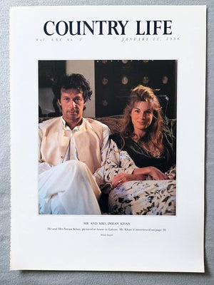 Mr and Mrs Imran Khan nee Jemima Goldsmith Country Life Magazine Portrait January 11, 1996. CXC No. 2

Mr and Mrs Imran Khan nee Jemima Goldsmith, pictured at home in Lahore.