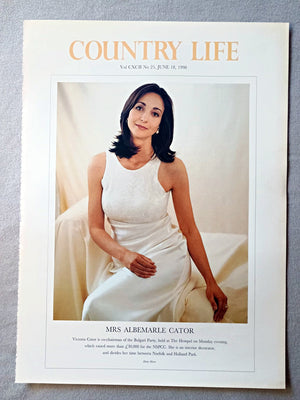 Mrs Albemarle Cator, Victoria Cator Country Life Magazine Portrait June 18 1998. CXCII No. 25

Mrs Albemarle Cator - Victoria Cator is co-chairman of the Bulgari Party, held at The Hempel on Monday evening, which raised more than £30,000 for the NSPCC. She is an interior decorator, and divides her time between Norfolk and Holland Park