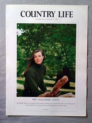 Mrs Alexander Cleeve nee Philippa Minshull Country Life Magazine Portrait August 15, 1996. CXC No. 33

Mrs Alexander Cleeve - Miss Philippa Minshull, only daughter of Mr and Mrs Ray Minshull, of Loxwood, West Sussex, was recently married to Mr Alexander Cleeve, second son of Mr and Mrs John Cleeve, of Cowden, Kent.