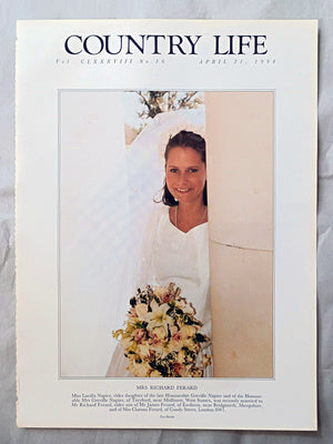 Mrs Richard Ferard nee Lucilla Napier Country Life Magazine Portrait April 21, 1994. CLXXXVIII No. 16

Mrs Richard Ferard - Miss Lucilla Napier, elder daughter of the late Honourable Greville Napier and of the Honour-able Mrs Greville Napier, of Treyford, near Midhurst, West Sussex, was recently married to Mr Richard Ferard, elder son of Mr James Ferard, of Ewdness, near Bridgnorth, Shropshire, and of Mrs Clarissa Ferard, of Cundy Street, London SWI.