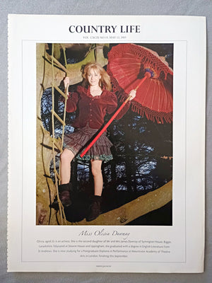 Miss Olivia Dawnay - Olivia, aged 23, is an actress. She is the second daughter of Mr and Mrs James Dawnay of Symington House, Biggar. Lanarkshire. Educated at Downe House and Uppingham, she graduated with a degree in English Literature from St Andrews. She is now studying for a Postgraduate Diploma in Performance at Mountview Academy of Theatre Arts in London, finishing this September.