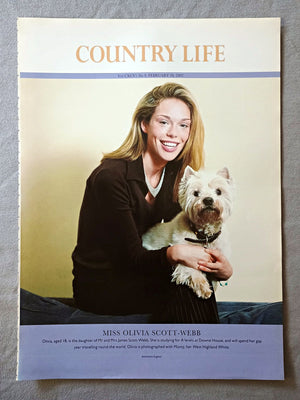 Miss Olivia Scott-Webb - Olivia, aged 18, is the daughter of Mr and Mrs James Scott-Webb. She is studying for A levels at Downe House, and will spend her gap year travelling round the world. Olivia is photographed with Monty, her West Highland White