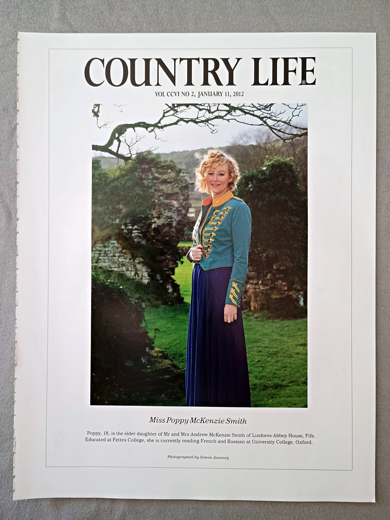 Miss Poppy McKenzie Smith - Poppy, 18, is the elder daughter of Mr and Mrs Andrew McKenzie Smith of Lindores Abbey House, Fife. Educated at Fettes College, she is currently reading French and Russian at University College, Oxford.