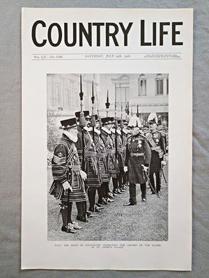 Prince Arthur, The Duke of Connaught Country Life Magazine Portrait, Frontispiece, July 24 1926. LX No. 1540

The featured frontispiece this week is a portrait of H.R.H. The Duke of Connaught inspecting the Yeomen of the Guard at St. James's Palace