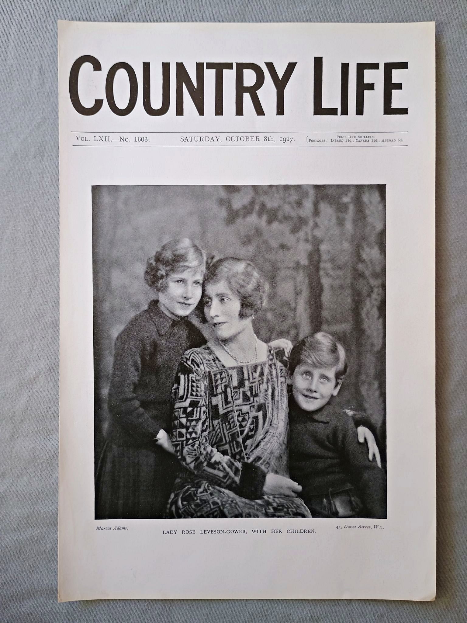 Princess Mary, George Lascelles and Gerald Lascelles Country Life Magazine Portrait, Frontispiece, August 27 1927. LXII No. 1597

The featured frontispiece this week is a portrait of H.R.H. Princess Mary, Viscountess Lascelles