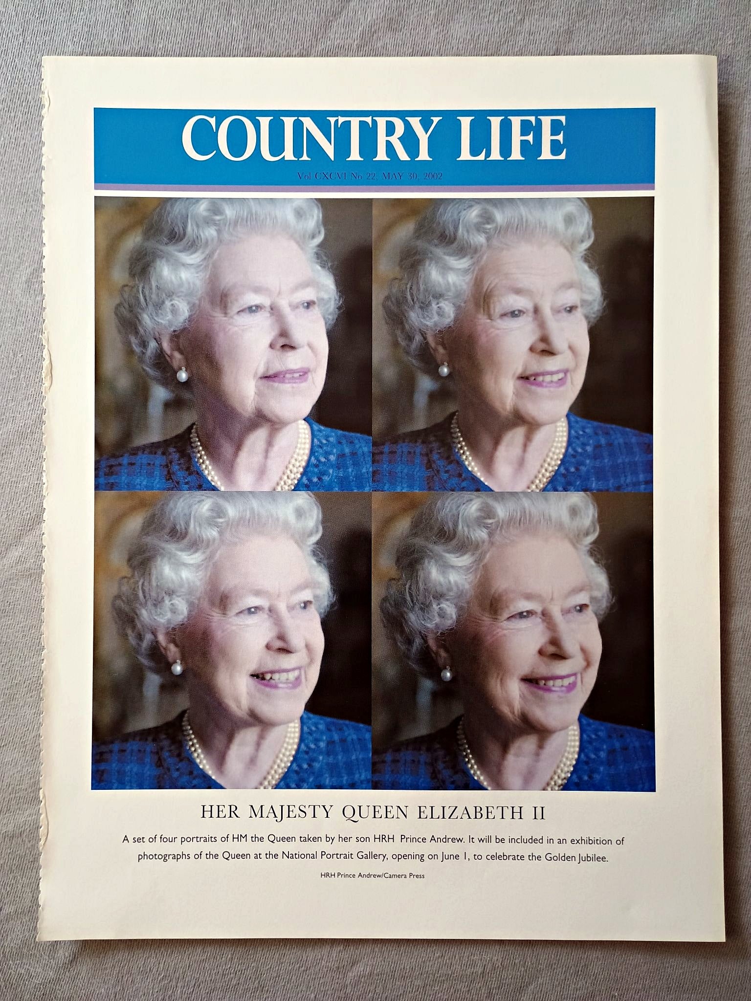 Her Majesty Queen Elizabeth II - A set of four portraits of HM the Queen taken by her son HRH Prince Andrew. It will be included in an exhibition of photographs of the Queen at the National Portrait Gallery, opening on June 1, to celebrate the Golden Jubilee